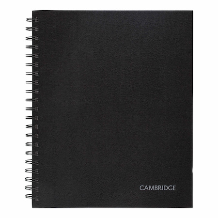Cambridge Limited Hardbound Notebook with Pocket, 1-Subject, Wide/Legal Rule, Black Cover, (96) 11 x 8.5 Sheets 06100